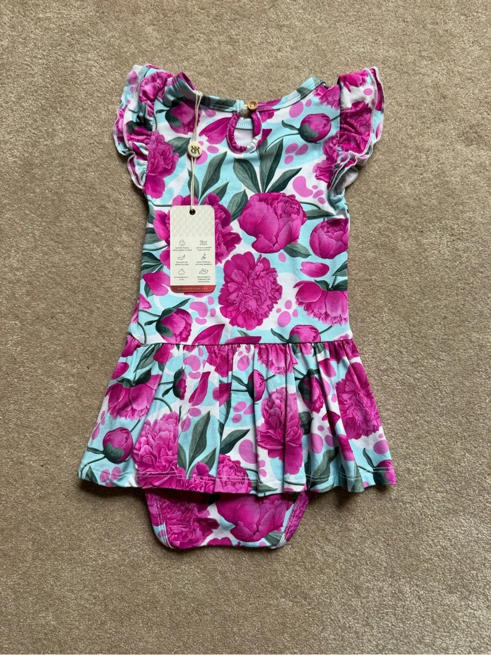 Bums & Roses Floral twirl Dress Bodysuit
